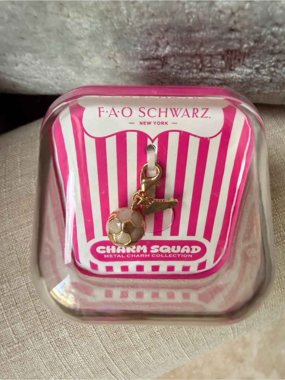 FAO Schwarz Charm Squad soccer ball metal charm | New in Box